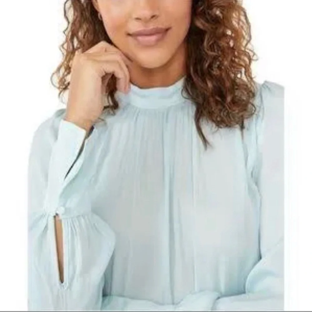 Free People Fiona Backless Top in Light Blue